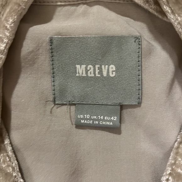 Maeve Anthropologie Crushed Velvet Shirt Size 10 EUC - Picture 4 of 6